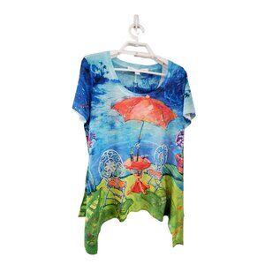 Leoma Lovegrove tee shirt top womens Medium  Art to Wear laganlook shark…